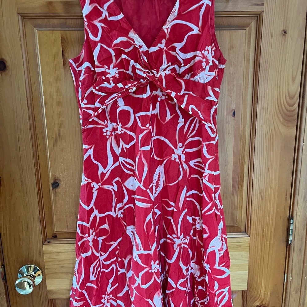 Red Floral Sleeveless Dress